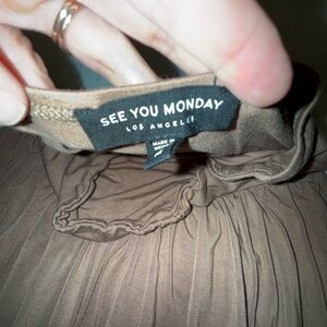 See You Monday Brown Drop Waist Maxi dress